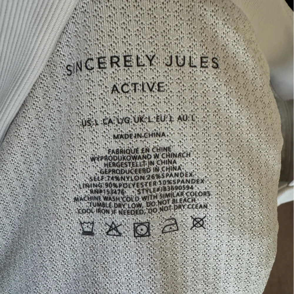 Sincerely Jules Cream Ribbed Active Tank - Picture 3 of 4